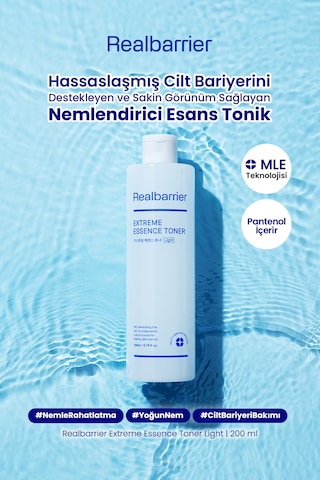 Hassaslaşmış Cilt Bariyerini Destekleyen Nemlendirici Tonik Realbarrıer Extreme Essence Toner Light