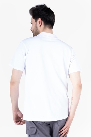 T-shirt %100 Pamuk Polo Yaka Fleto Cepli %100 Pamuk Beyaz
