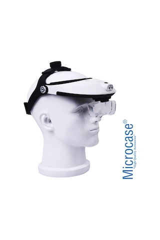 Microcase Mg81001-H - Al2351 Gözlük Tipi Işıklı Kafa Büyüteci 5 Farklı Lens