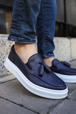 Roof Atelier Erkek Lacivert Püskül Detaylı Loafer Ayakkabı - 127 - Cbt Loafer-x Lacivert