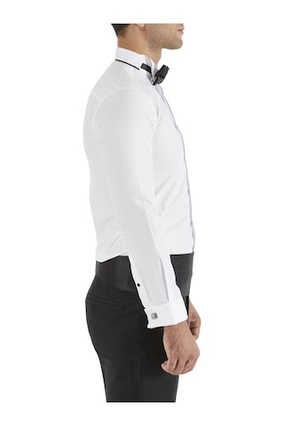 Efor Slim Fit Duble Manşet Biyeli Beyaz Damatlık Smokin Gömlek Gk 182 Beyaz