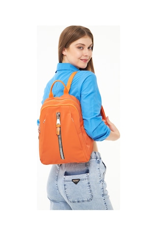 Morpelikan Orange Fermuar Detaylı Kadın Sırt Çantası Orange