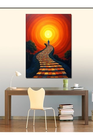 Kanvas Tablo Güneş Doğa Yolu 100cmx140cm