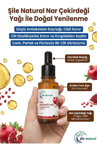 Doğal Nar Çekirdeği Yağı 30 Ml Saf, Soğuk Sıkım Canlandırıcı Cilt Bakımı