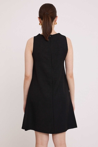 Gabria Sıfır Kollu Keten Elbise Siyah