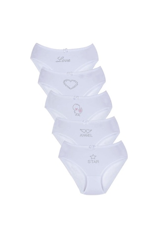 New Lilla 002 Kız Çocuk Taş Baskılı 5'Li Külot Paketi (549351551)