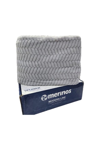 Merinos Modernline Çift Kişilik 3 Parça Sense Battaniye Seti Gri Gri