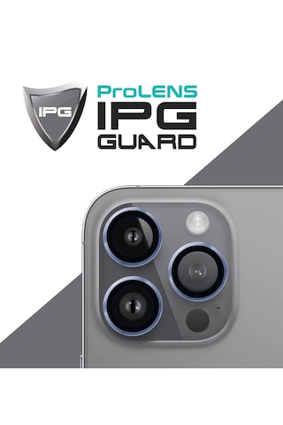 Apple Uyumlu iPhone 14 Pro / Pro Max İçin Ipg Kamera Lens Koruyucu - Açık Mavi