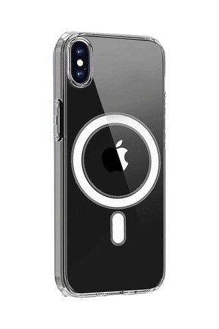 Storeşahin Apple Uyumlu iPhone X Kılıf Magneticsafe Şeffaf Silikon - Şeffaf Shn0720