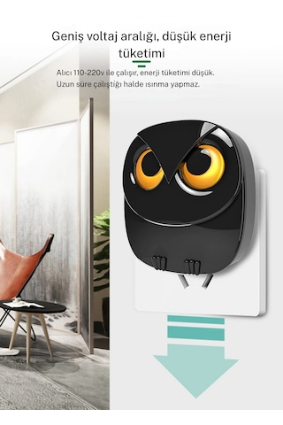 Techtic Kablosuz Kapı Zili Sevimli Baykuş Işıklı 1alıcı 2buton