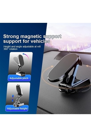Yulong Ximistore9 Katlanabilir Manyetik Araç Telefon Tutucu - GÜMÜŞ