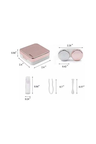 EYEKAN Aynalı Lens Kutusu Seti 5 Parça Rose