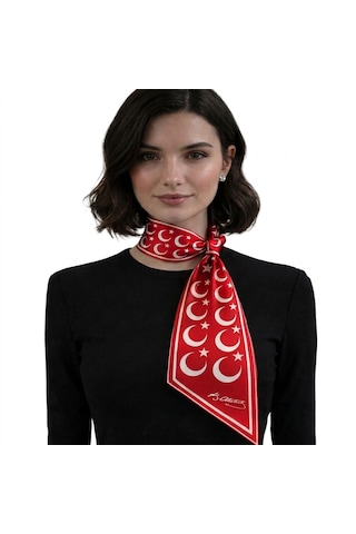 Mavi Masal Atatürk İmzalı Ay Yıldız Desenli Kırmızı Fular - K. Atatürk İmzalı İpek Saten Kadın Boyun Fuları Açık Kırmızı Mavi Masal Atatürk İmzalı Ay Yıldız Desenli Kırmızı Fular - K. Atatürk İmzalı İpek Saten Kadın Boyun Fuları Açık Kırmızı