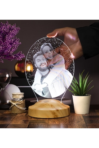 Fotoğraflı Hediye, Sevgiliye Özel Ürünler, Oval Led Lamba, 14 Şubat Sevgililer Günü Hediyesi Yıl Dönümü Hediyesi, Doğum Günü Hediyesi