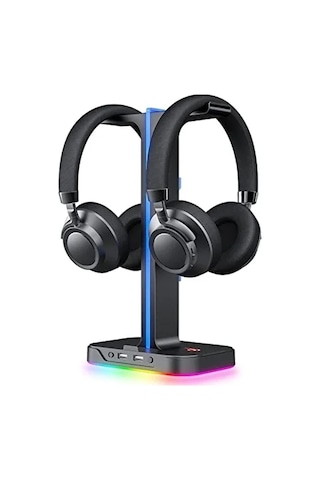 Rgb Aydınlatmalı Kulaklık Tutucu, 2 Usb Girişi İle Oyunculara Özel