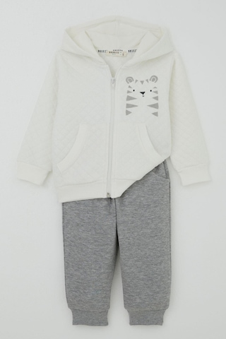 Breeze Erkek Bebek Eşofman Takımı Sevimli Kaplancık Baskılı 6 Ay-1.5 Yaş, Ekru Ekru