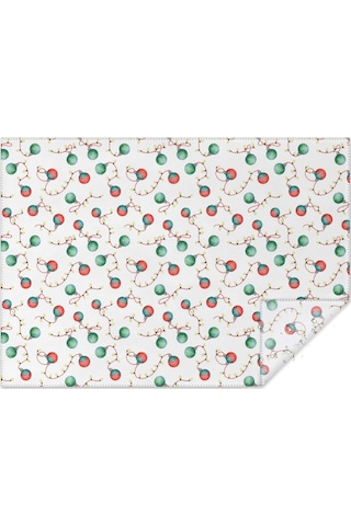 Noel Desenli Dikdörtgen Masa Örtüsü 60x84 İnç, Su Geçirmez Ve Leke Tutmaz Noel Işığı Süs Eşyası