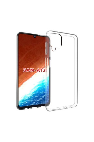 Samsung Uyumlu Galaxy A12 Kılıf Zore Süper Silikon Kapak Renksiz