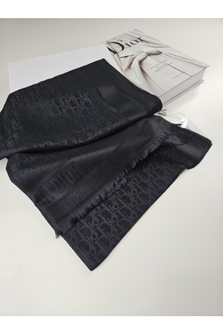 Miorel Scarfs Yeni Sezon Cd Kaşmir İpek Şal 4 Mevsim Fular Silk Scarfs Shawl Hijab Siyah