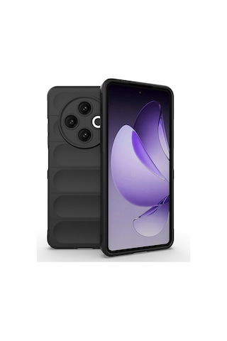 Tecno Spark 30 4g Kılıf Esnek Tpu Oyuklu Arka Yüzey Tasarımlı Zore Etnik Silikon Kapak Siyah