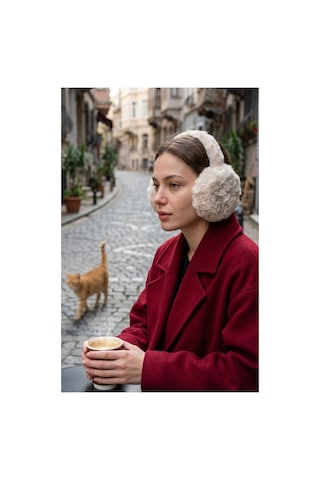 Emybox Soft Peluş Kulaklık - Kışlık Sıcak Tutan Kulak Koruyucu Yumuşak Dokulu Faux Fur Kadın Kulaklık Beyaz