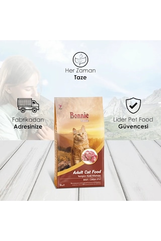 Bonnie Sığır Etli Yetişkin Kedi Maması 10 KG