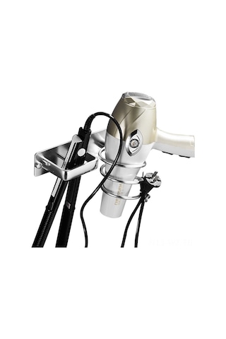 Wezone Banyo Fön Makinesi Tutucu Saç Düzleştirici Ve Kıvırcıç Tutucu 15kg Yük Taşıma Kapasitesi Siyah Alüminyum Organize Rafı Delikli/deliksiz Montaj Diğer