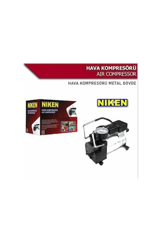 Niken Araç Oto Hava Kompresörü Metal Gövdeli Gri 12v