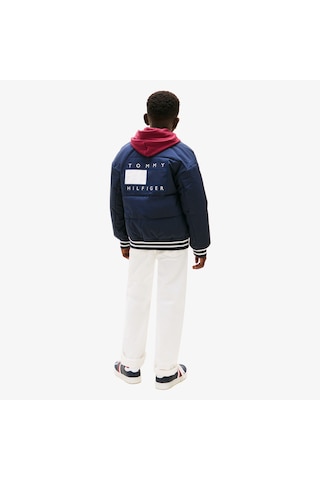 Tommy Hilfiger Padded Graphic Bomber Çocuk Mavi Ceket Kb0kb10079 Lacivert