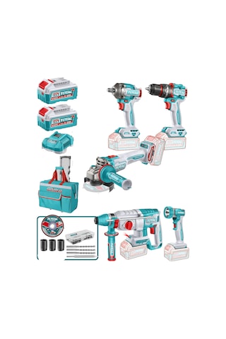 Total 5 Li Set - Darbeli Matkap, Sonum Sökme, Kırıcı Delici, Taşlama, Fener Tcklı20595e