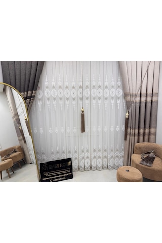 Nivemeshome Damla Ft614337 V-5202 Vizon 1/3 Sık Pileli Fon Perde Apm Vizon