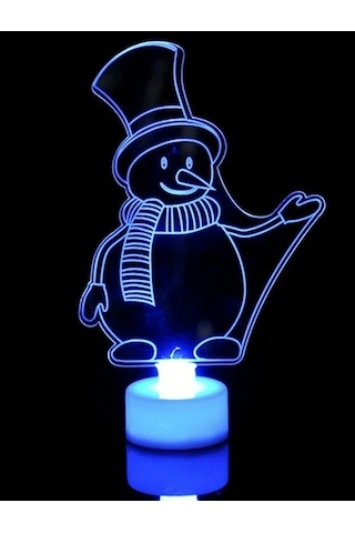 Kardan Adam Yılbaşı Plexi Modeller Led Li Tealight Şeffaf