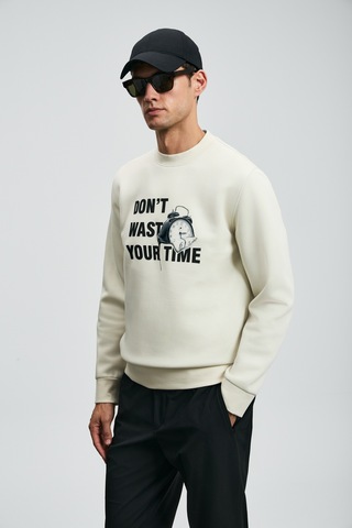 Lufian Henry Erkek Sweatshirt Kırık Beyaz Kırık Beyaz 112030173100510 Beyaz