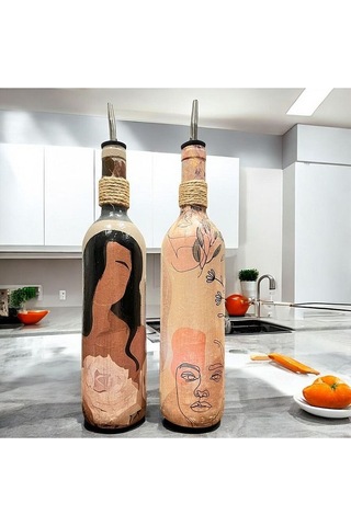 Soyut Kadın Ve Bohem Desenli Özel Tasarım Yağdanlık-sirkelik Sosl