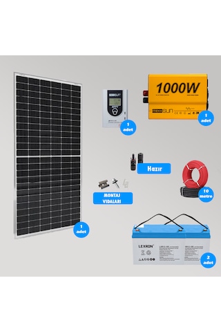 Mini Bağ Evi Ve Karavan Solar Güneş Enerji Sistemi 2500wh Depolama