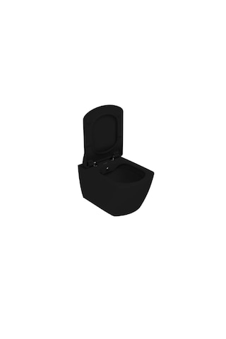 Creavit Eg321 Elegant Rim-off Kanalsız Duroplast Yavaş Kapanan Klozet Kapaklı Kömür Karası Mat Siyah Set Mat Siyah