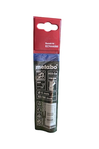 Metabo 5,0 Mm X 86 Mm Hss-co Dın 338 Metal Delme Uçları, 627444000