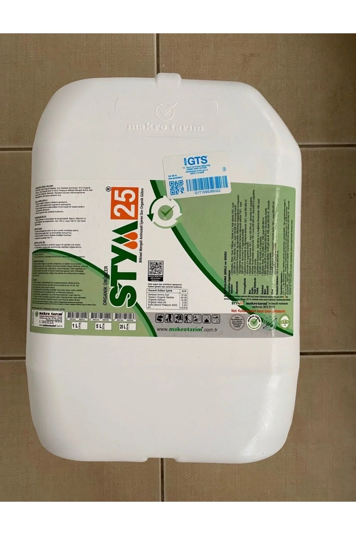 Stym25 Sıvı Gübre 20 KG