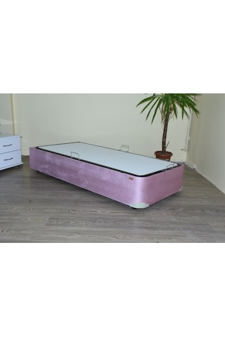 Bengimobilya Baza Tay Tüy Pembe Silinir Model Kapitone Deri Başlık Metal Fırın