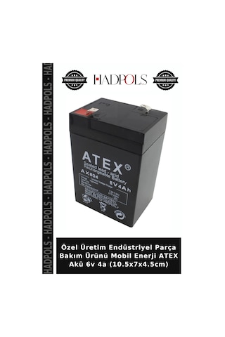 Özel Üretim Endüstriyel Parça Bakım Ürünü Mobil Enerji Atex Akü 6v 4a 10.5x7x4.5cm