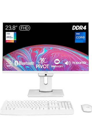 Turbox TAX1711 i7-1165G7 16 GB 256 GB NVMe SSD 23.8" Free Dos AIO Masaüstü Bilgisayar