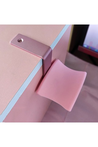 Kosona Kulaklık Tutucu Pembe Z Şekilli Metal-silikon Masaüstü/monitör Uyumlu Kolay Kurulum Boşluk Tasarrufu