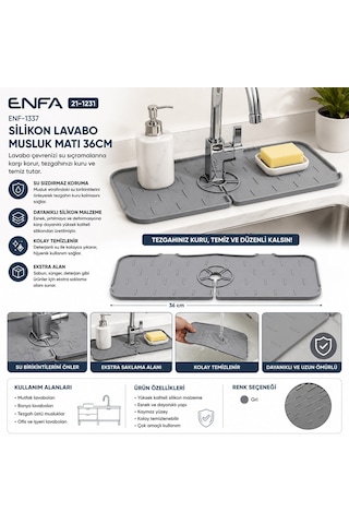 Silikon Lavabo Musluk Matı 36cm 5492 Çr