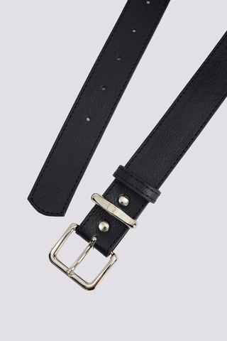 Tudors Kadın 110cm Gümüş Tokalı Siyah Kadın Kemer -51485