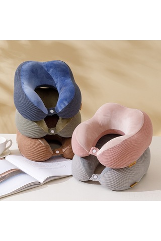 Shineyee Yolculuk Ve Öğle Dinlenme İçin Hafıza Köpüğü Dolu Boyun Destekli U-şekilli Yastık, Kristal Kadife Kumaş İle Ultra Konfor Siyah Siyah