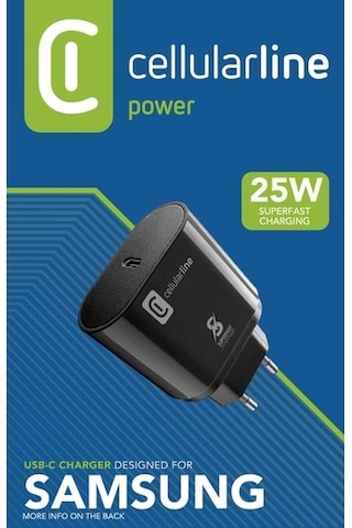 Cellularline 25w Samsung Uyumlu Super Fast Technology Şarj Adaptörü