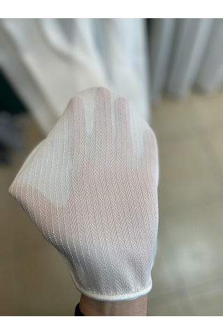 Safir Balık Sırtı Ekru Çizgili Düz Tül Perde Ekru