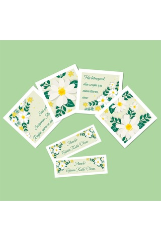 Mother's Day -anneler Günü Tebrik Kartı Büyük 4 Lü + 2 Li Küçük Kart Seti -anne-04