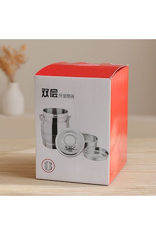 Paslanmaz Çelik 3'lü Sefer Tası 1.6l 200+500+900 Ml Metal Kulplu Renkli