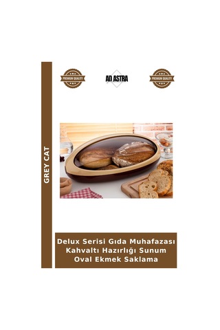 Delux Serisi Gıda Muhafazası Kahvaltı Hazırlığı Sunum Oval Ekmek Saklama Çok Renkli